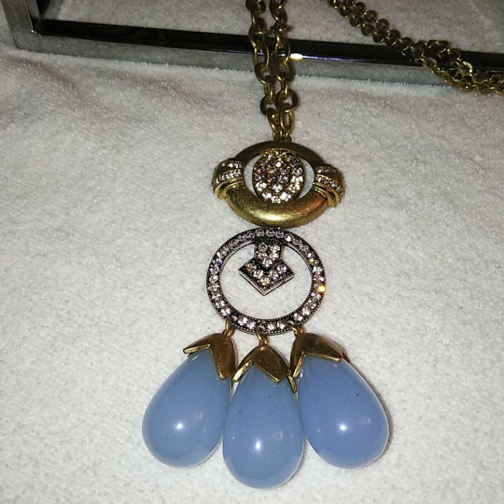 Moonstone Statement Necklace& Earrings - image 1